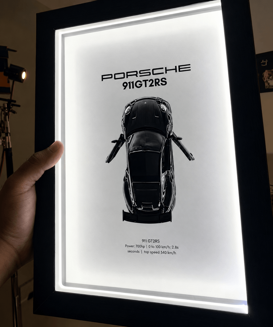 Porsche 911 GT2 RS | Illuminated Epoxy Car Frame